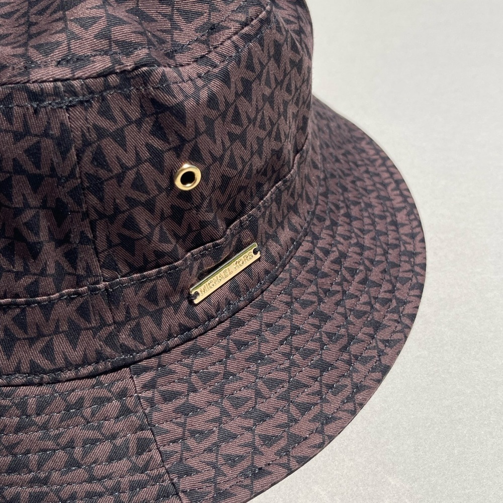 (new+tag) Michael Kors bucket hat MK monogram brown black one size fits all (OS) - Picture 2 of 7